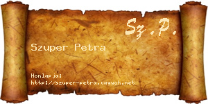 Szuper Petra névjegykártya