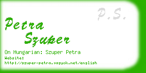 petra szuper business card